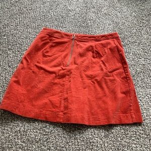 Red/orange corduroy skirt